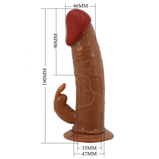 Assuma o controle e satisfaça sua parceira na cama com o Strap-On Harness Vibrating Rabbit Dildo da PRETTYLOVE! As tiras de nylon ajustáveis ??facilitam a colocação do arnês e o prendem em volta da cintura para um melhor