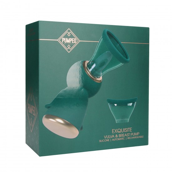 Exquisite - Bomba de Vulva e Seios recarregável - Verde Bombeie para aumentar o volume e garantir que suas áreas sensíveis estejam com a melhor aparência possível com a bomba EXQUISITE Vulva & Breast da Shots. Esta bomba de alta qualidade usa sucção a vácuo rápida e efici