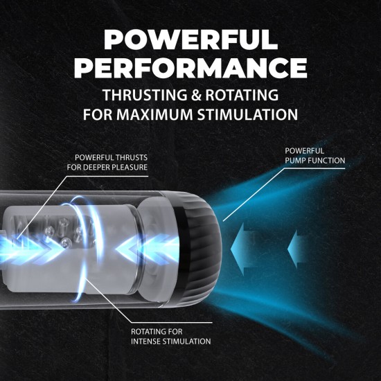 StrokeMate - Bomba masturbadora de sucção, rotação e thrusting O masturbador StrokeMate oferece amplas possibilidades para você se divertir. A capa macia garante uma experiência confortável. Surpreenda-se a cada vez com o tamanho que você pode alcançar! Com o toque de um botão, o ma