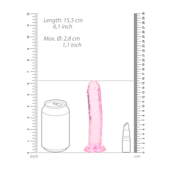 Dildo realista reto com ventosa - 6'' / 14,5 Pronto para um orgasmo CRISTALINO? Alcance o seu clímax com estilo com estes dildos transparentes e de formato bonito. Este dildo consegue ver através de si e sabe exatamente como gosta dele. Este dildo é adequado para u
