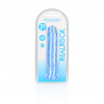 Dildo realista reto com ventosa - 7'' / 18 - Azul