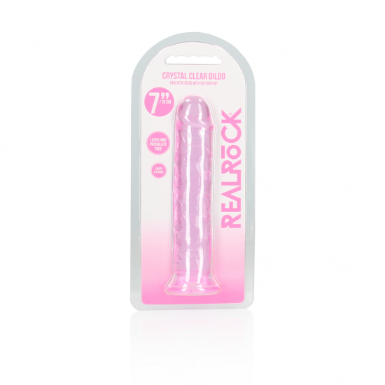 Dildo realista reto com ventosa - 7'' / 18 - Rosa Pronto para um orgasmo CRISTALINO? Alcance o seu clímax com estilo com estes dildos transparentes e de formato bonito. Este dildo consegue ver através de si e sabe exatamente como gosta dele. Este dildo é adequado para u