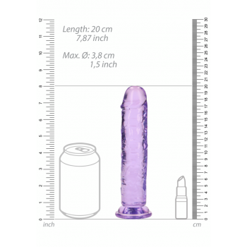 Dildo realista reto com ventosa - 7'' / 18 - Roxo