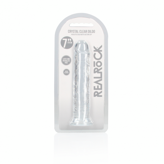 Dildo Realistico com Ventosa - 7 Pronto para um orgasmo CRISTALINO? Alcance o seu clímax com estilo com estes dildos transparentes e de formato bonito. Este dildo consegue ver através de si e sabe exatamente como gosta dele. Este dildo é adequado para u