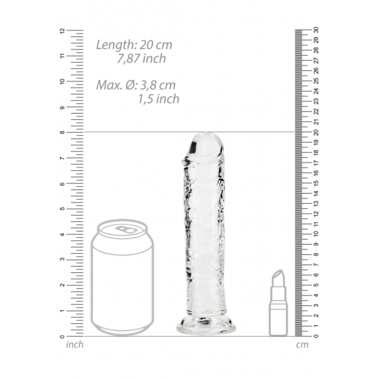 Dildo Realistico com Ventosa - 7 Pronto para um orgasmo CRISTALINO? Alcance o seu clímax com estilo com estes dildos transparentes e de formato bonito. Este dildo consegue ver através de si e sabe exatamente como gosta dele. Este dildo é adequado para u