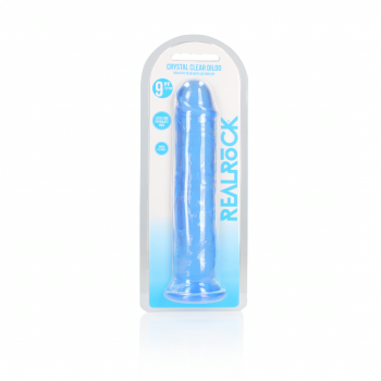 Dildo realista reto com ventosa - 9'' / 23 - Azul