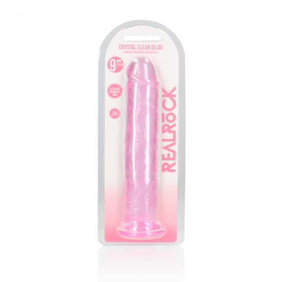 Dildo realista reto com ventosa - 9'' / 23 - Rosa Pronto para um orgasmo CRISTALINO? Alcance o seu clímax com estilo com estes dildos transparentes e de formato bonito. Este dildo consegue ver através de si e sabe exatamente como gosta dele. Este dildo é adequado para u