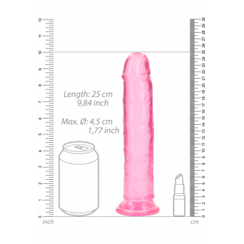 Dildo realista reto com ventosa - 9'' / 23 - Rosa