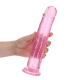 Dildo realista reto com ventosa - 9'' / 23 - Rosa Pronto para um orgasmo CRISTALINO? Alcance o seu clímax com estilo com estes dildos transparentes e de formato bonito. Este dildo consegue ver através de si e sabe exatamente como gosta dele. Este dildo é adequado para u