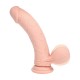 Vibrador de silicone líquido recarregável de dupla camada - Curvo com bolas de peso - 15 cm - Cor da pele