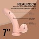 Vibrador de silicone líquido recarregável de dupla camada - Curvo com bolas de peso - 18 cm - Cor da pele