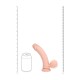 Vibrador de silicone líquido recarregável de dupla camada - Curvo com bolas de peso - 18 cm - Cor da pele