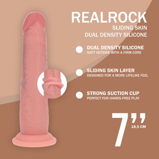 Este Pénis Realista de silicone de dupla densidade com textura deslizante oferece o equilíbrio perfeito entre realismo e conforto, graças à sua inovadora construção de duas camadas. O núcleo interno firme proporciona uma