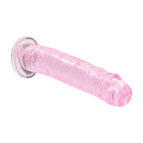 Este modelo REALROCK CRYSTAL CLEAR apresenta uma silhueta suave e elegante, projetada para uma estimulação confortável e focada. Seu formato refinado proporciona uma sensação realista, mantendo um design versátil e minim