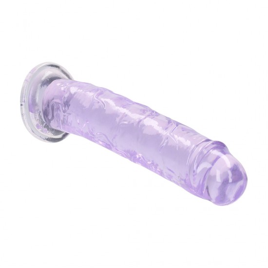 Este modelo REALROCK CRYSTAL CLEAR apresenta uma silhueta suave e elegante, projetada para uma estimulação confortável e focada. Seu formato refinado proporciona uma sensação realista, mantendo um design versátil e minim