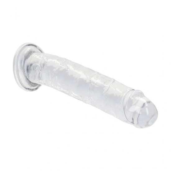 Este modelo REALROCK CRYSTAL CLEAR apresenta uma silhueta suave e elegante, projetada para uma estimulação confortável e focada. Seu formato refinado proporciona uma sensação realista, mantendo um design versátil e minim