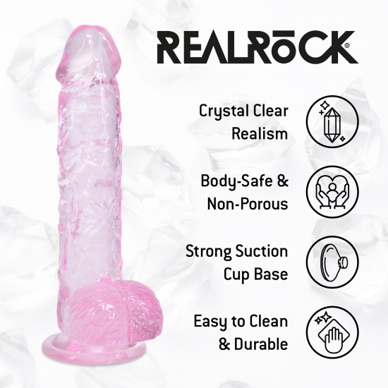 Este modelo REALROCK CRYSTAL CLEAR foi projetado com bolas realistas para uma experiência ainda mais imersiva. Todos vêm com uma ventosa resistente para que você possa fixá-los em praticamente qualquer superfície lisa. S