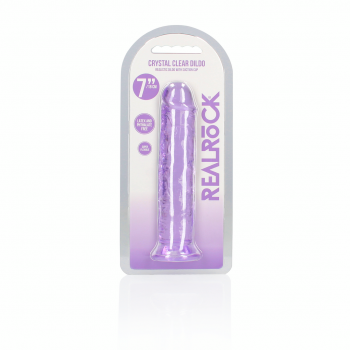 Dildo realista reto com ventosa - 7'' / 18 - Roxo