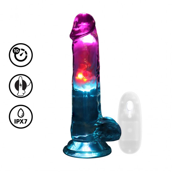 Experimente o máximo prazer com o dildo vibratório RealRock. Suas veias realistas, formato realista e textura macia, semelhante à da pele, proporcionam uma estimulação incrível. A potente ventosa permite o uso sem as mão