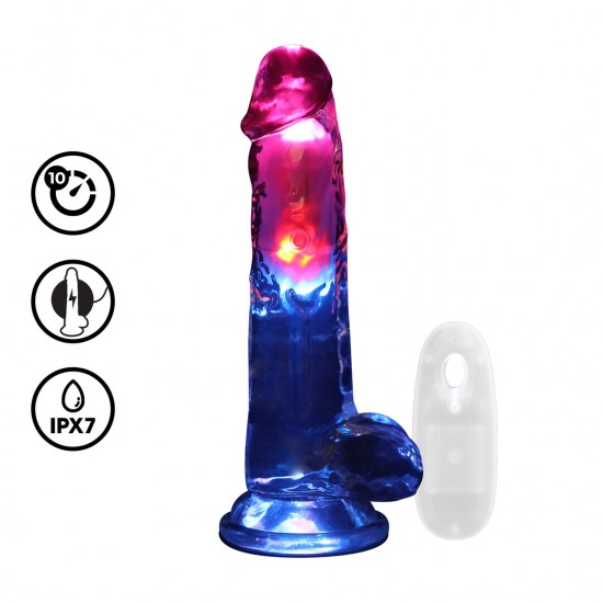 Experimente o máximo prazer com o dildo vibratório RealRock. Suas veias realistas, formato realista e textura macia, semelhante à da pele, proporcionam uma estimulação incrível. A potente ventosa permite o uso sem as mão