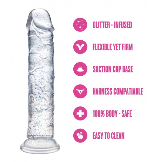 Entre no centro das atenções com Gala, a estrela brilhante da sua coleção de prazer. Com sua cor radiante e brilho sutil, Gala adiciona um toque de glamour a cada momento íntimo. Perfeita para quem gosta de brinquedos co