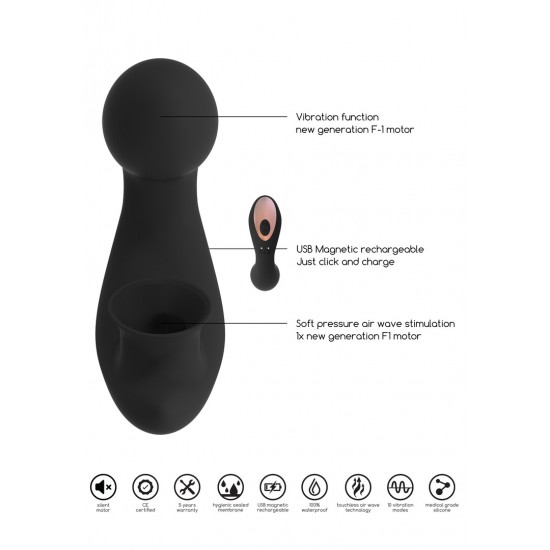 O Desirable possui um motor F1 de nova geração superpotente com 10 modos de vibração e uma ponta flexível que se adapta a qualquer formato de corpo feminino, perfeitamente projetada para atingir o ponto G e proporcionar
