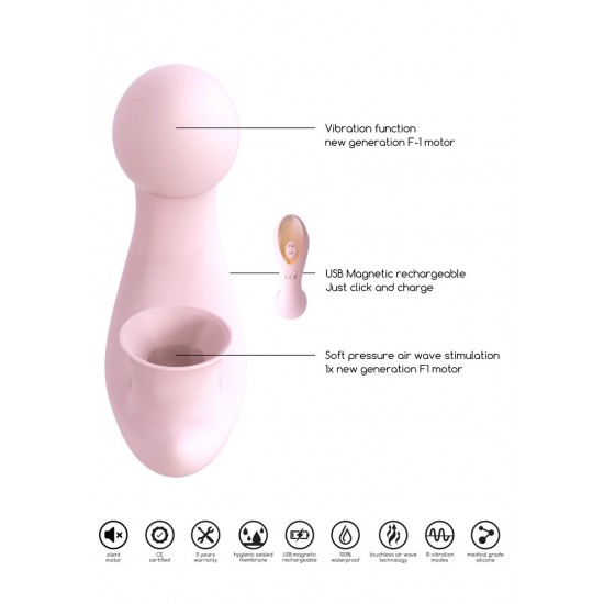 O Desirable possui um motor F1 de nova geração superpotente com 10 modos de vibração e uma ponta flexível que se adapta a qualquer formato de corpo feminino, perfeitamente projetada para atingir o ponto G e proporcionar
