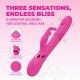 O vibrador VIVE063 é superior à concorrência. Três motores F1 de nova geração, com 10 funções cada, controlados independentemente, alimentam este vibrador de design elegante. Possui função de vibração na ponta para o pon