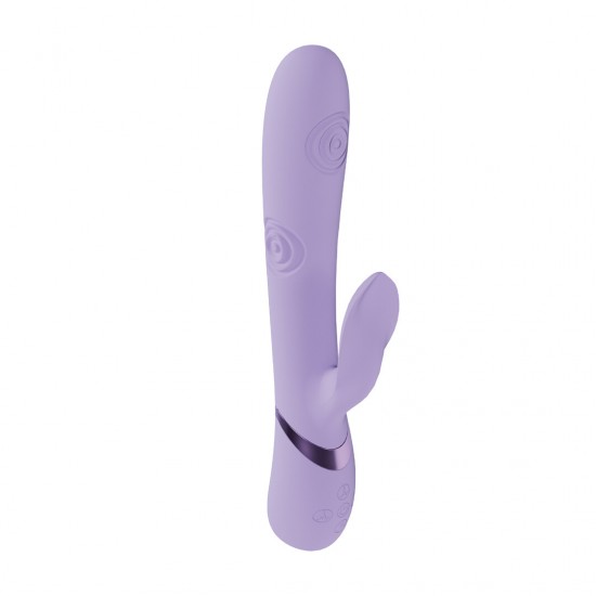 O vibrador VIVE064 é superior à concorrência. Três motores F1 de nova geração, com 10 funções cada, controlados independentemente, alimentam este vibrador de design elegante. Possui um motor com ponta vibratória para o p