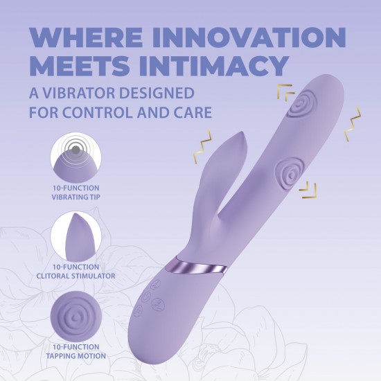 O vibrador VIVE064 é superior à concorrência. Três motores F1 de nova geração, com 10 funções cada, controlados independentemente, alimentam este vibrador de design elegante. Possui um motor com ponta vibratória para o p