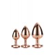 Kit plugs anais GLEAMING LOVE ROSE Dourado