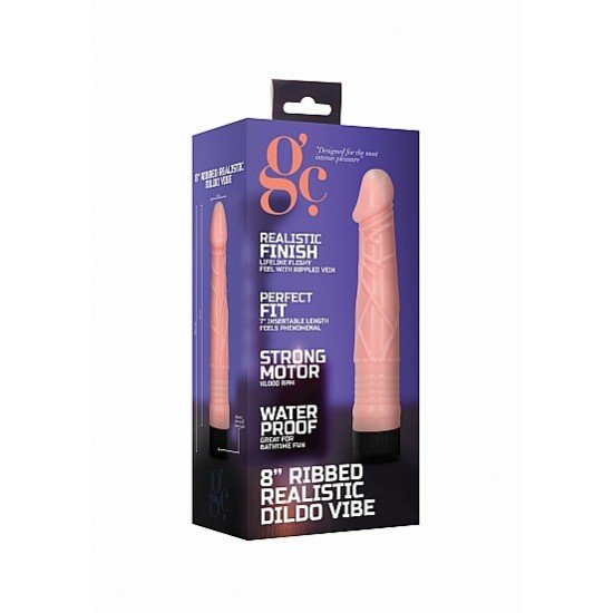 Vibrador Realista Multivelocidades Ribbed GC 18cm Pele Vibrador Realista Multivelocidades Ribbed GC 18cm Pele