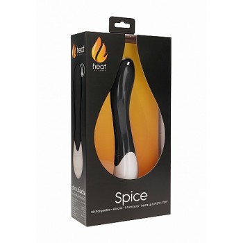 Vibrador Recarregável Ponto-G Spice Heating 20cm Preto