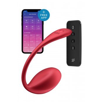 Shiny Petal Connect App - Wearable Couple Vibrator - Red