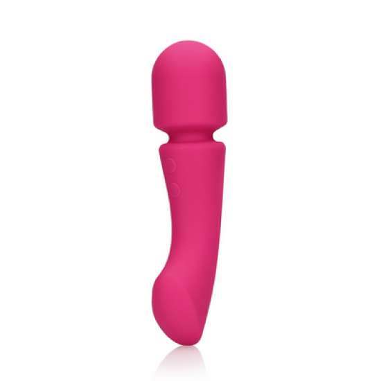 Vibrador Double-Sided Wand -Loveline - Rosa O Mini Vibrador Loveline Double-Sided Wand possui 2 motores independentes com 10 modos de vibração cada, um para o lado Wand e o outro para o lado inserível. É recarregável e à prova d'água. Feito em silicone ultra macio