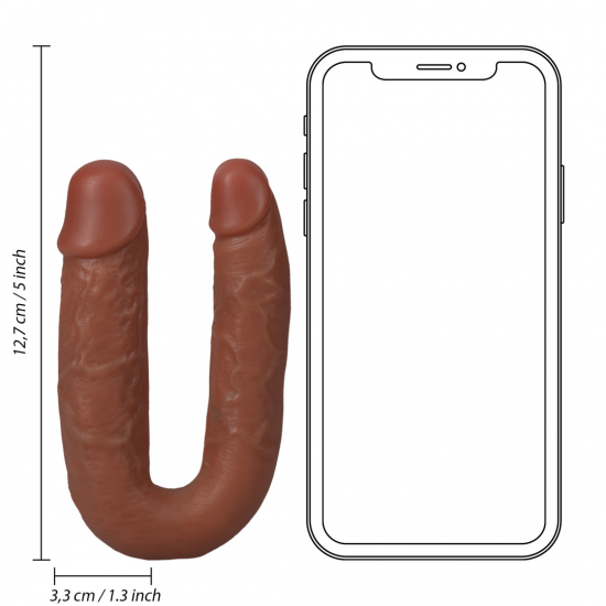 Dildo Realistico 2 em 1 Curvo 5'' (13 cm) - Castanho O RealRock foi projetado para permitir que você se divirta ao máximo. Um dildo firme e macio ao toque, de aspecto natural e do tamanho certo. Suas veias realistas proporcionam estímulo extra no interior. Este modelo ofer
