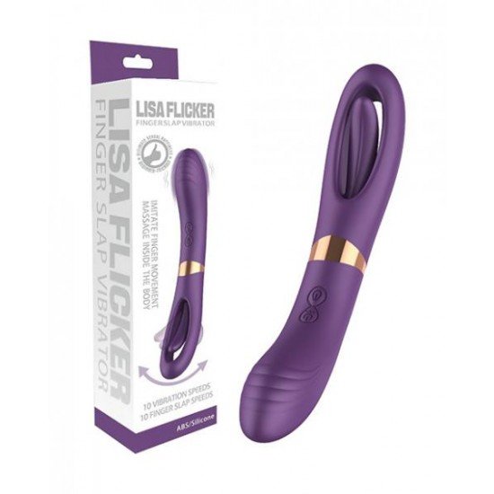 Vibrador de ponto G Lisa Flicking Flinger Slap - Roxo Vibração dupla com curvas nos lugares certos e movimentos íntimos dos dedos que massageiam o interior do corpo. Com certeza vai agradar! Ajuste de curvatura do ponto G: adaptado para combinar com o formato do p