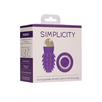 Ovo Vibrador Recarregável Mason Controlo Remoto Simplicity Roxo