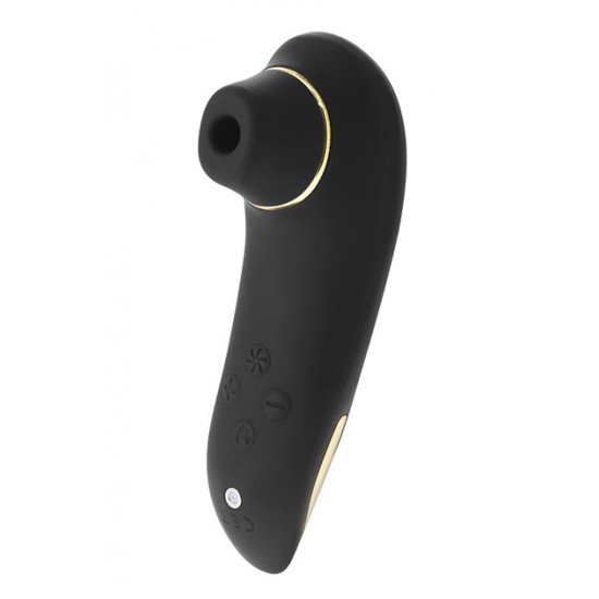 Gale é um dispositivo de sucção ideal para estimulação intensa do clitóris por meio de ondas de pressão suaves. A sua cor preta e dourada confere-lhe um toque elegante e muito ergonómico, pois adapta-se à palma da mão pa
