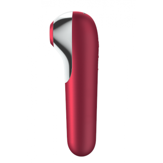 Estimulador clitoris SATISFYER Pulsador de ar Dual Love Vermelho Sinta o amor e prepare-se para o dobro da emoção com o Dual Love de estilo retro. Este vibrador e estimulador clitoriano único e poderoso destaca-se e é rápido em chamar a atenção. A missão do Dual Love é atender a todas