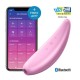 Estimulador Satisfyer Curvy 3+ Rosa Realistico como pele natural macia, veias e contornos. Multivelocidades. Não tóxico. Usa: 2 x AA