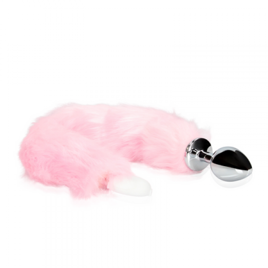Plug Anal Metalico com Rabo de Raposa Luminoso Rosa Plug Anal Metalico com Rabo de Raposa Luminoso Rosa