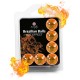 Conjunto 6 Bolas Explosivas Efeito Calor Conjunto de 6 bolas lubrificantes com efeito de aquecimento.Ao contacto com o calor do corpo a bola dissolve-se em pouco tempo, libertando o lubrificante, contribuindo, assim, para o jogo dos preliminares eróticos e conv