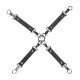 Venice Collection - Hogtie Connectors - Preto Combine suas algemas de pulso e tornozelo favoritas com esta coleção 4-WAY Venice Hogtie da Ouch!. A contenção de corpo inteiro nunca foi tão fácil. Feitos de couro colado, eles apresentam um acabamento iridescente em se