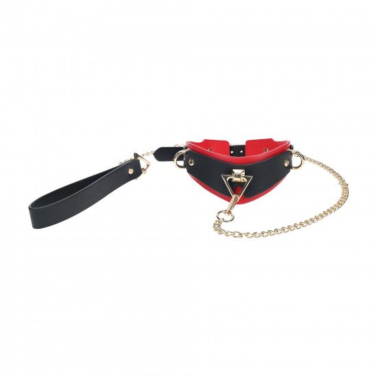 Milan Collection - Coleira e Trela - Preto/Vermelho A Coleira e Trela Milan Collection da Ouch! é confortável, mas resistente, e lhe dará controle total! Feita de couro sintético, ela apresenta um acabamento iridescente em seu hardware, dando a ela um visual de alta costu