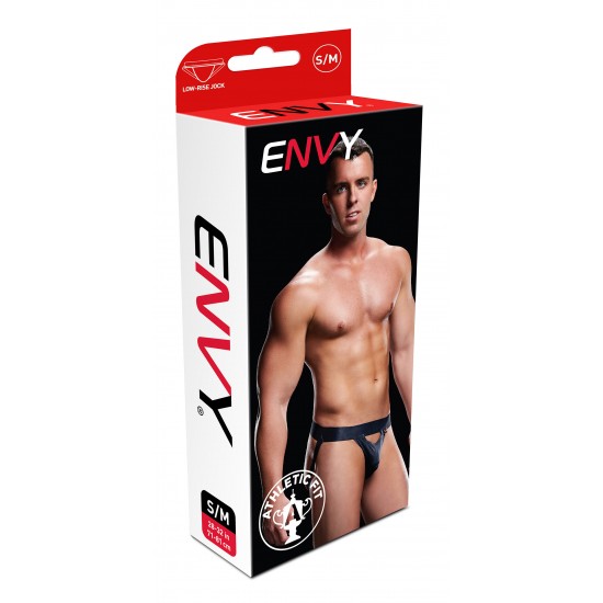 Com esta jock de cintura baixa, os mínimos detalhes podem causar o maior impacto! Além de uma faixa larga nos quadris, ela apresenta detalhes de jockstrap nas nádegas, realçando suas curvas por trás! Com uma fenda transp
