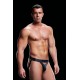 Cuecas masculinas jock-strap de cintura descida e pequena abertura na frente.