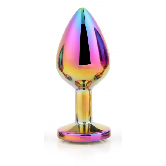 A coleção Gleaming Love apresenta este plug anal grande e brilhante com pedras preciosas. Feito de alumínio leve e liso, este brinquedo de prazer é fácil de deslizar e a base alargada garante uma sensação de segurança en