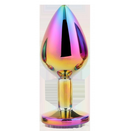 A coleção Gleaming Love apresenta este plug anal grande e brilhante com pedras preciosas. Feito de alumínio leve e liso, este brinquedo de prazer é fácil de deslizar e a base alargada garante uma sensação de segurança en