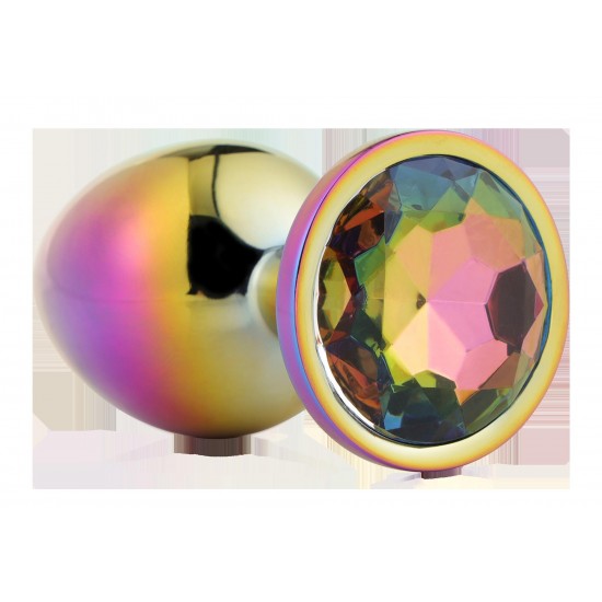 A coleção Gleaming Love apresenta este plug anal grande e brilhante com pedras preciosas. Feito de alumínio leve e liso, este brinquedo de prazer é fácil de deslizar e a base alargada garante uma sensação de segurança en